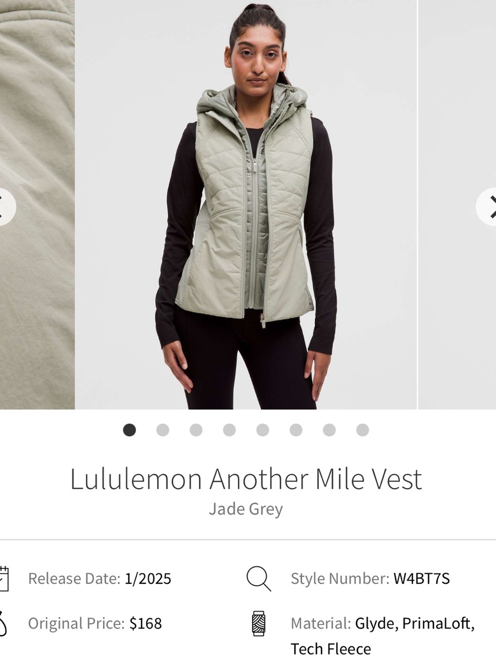 lululemon athletica another mile vest -jade green